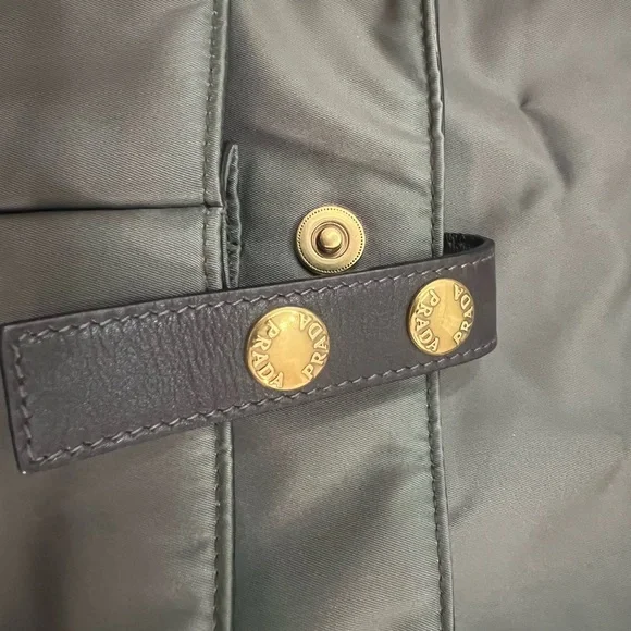 Prada Gray Laptop Bag with Black Accents